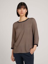 Gemustertes 3/4 Arm Shirt - Frauen - navy houndstooth print Gemustertes 3/4 Arm Shirt - Frauen - navy houndstooth print - 1 - TOM TAILOR
