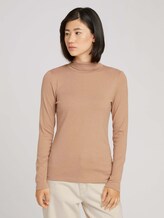 Rollkragenshirt mit Bio-Baumwolle - Frauen - french clay beige melange Rollkragenshirt mit Bio-Baumwolle - Frauen - french clay beige melange - 1 - TOM TAILOR