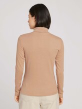 Rollkragenshirt mit Bio-Baumwolle - Frauen - french clay beige melange Rollkragenshirt mit Bio-Baumwolle - Frauen - french clay beige melange - 2 - TOM TAILOR