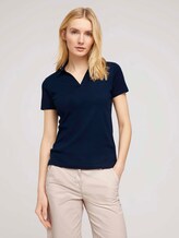 Basic Poloshirt mit Bio-Baumwolle - Frauen - Sky Captain Blue Basic Poloshirt mit Bio-Baumwolle - Frauen - Sky Captain Blue - 1 - TOM TAILOR