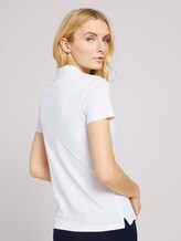Basic Poloshirt mit Bio-Baumwolle - Frauen - White Basic Poloshirt mit Bio-Baumwolle - Frauen - White - 2 - TOM TAILOR