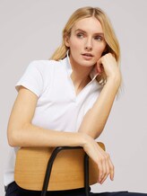 Basic Poloshirt mit Bio-Baumwolle - Frauen - White Basic Poloshirt mit Bio-Baumwolle - Frauen - White - 5 - TOM TAILOR
