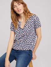 Gemustertes Blusenshirt - Frauen - navy blue copper floral design Gemustertes Blusenshirt - Frauen - navy blue copper floral design - 5 - TOM TAILOR
