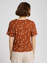 uitgesneden T-shirt met patroon - Vrouwen - brown dot print uitgesneden T-shirt met patroon - Vrouwen - brown dot print - 2 - TOM TAILOR Denim