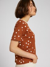 uitgesneden T-shirt met patroon - Vrouwen - brown dot print uitgesneden T-shirt met patroon - Vrouwen - brown dot print - 5 - TOM TAILOR Denim