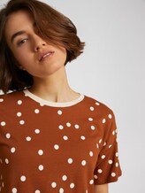 uitgesneden T-shirt met patroon - Vrouwen - brown dot print uitgesneden T-shirt met patroon - Vrouwen - brown dot print - 9 - TOM TAILOR Denim