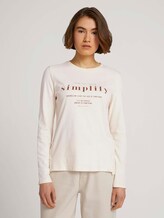 Long-sleeved shirt with a print - Women - soft creme beige Long-sleeved shirt with a print - Women - soft creme beige - 1 - TOM TAILOR Denim