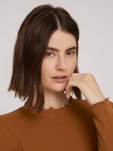 long-sleeved shirt with a stand-up collar - Women - amber brown long-sleeved shirt with a stand-up collar - Women - amber brown - 9 - TOM TAILOR Denim