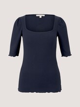 shirt met pofmouwen - Vrouwen - Sky Captain Blue shirt met pofmouwen - Vrouwen - Sky Captain Blue - 7 - TOM TAILOR Denim
