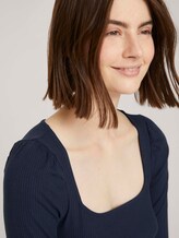 shirt met pofmouwen - Vrouwen - Sky Captain Blue shirt met pofmouwen - Vrouwen - Sky Captain Blue - 9 - TOM TAILOR Denim
