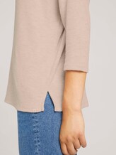Shirt mit V-Ausschnitt - Frauen - creme beige melange Shirt mit V-Ausschnitt - Frauen - creme beige melange - 10 - TOM TAILOR Denim