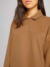 cropped polo sweatshirt with organic cotton - Women - soft camel cropped polo sweatshirt with organic cotton - Women - soft camel - 9 - TOM TAILOR Denim