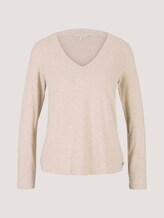 shirt met lange mouwen - Vrouwen - cozy beige melange shirt met lange mouwen - Vrouwen - cozy beige melange - 7 - TOM TAILOR Denim