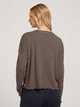 gestreept shirt met lange mouwen - Vrouwen - navy camel stripe gestreept shirt met lange mouwen - Vrouwen - navy camel stripe - 2 - TOM TAILOR Denim