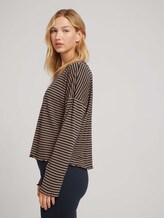 gestreept shirt met lange mouwen - Vrouwen - navy camel stripe gestreept shirt met lange mouwen - Vrouwen - navy camel stripe - 5 - TOM TAILOR Denim