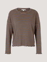 gestreept shirt met lange mouwen - Vrouwen - navy camel stripe gestreept shirt met lange mouwen - Vrouwen - navy camel stripe - 7 - TOM TAILOR Denim