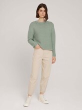 gestructureerde trui met biologisch katoen - Vrouwen - light basil green melange gestructureerde trui met biologisch katoen - Vrouwen - light basil green melange - 3 - TOM TAILOR Denim