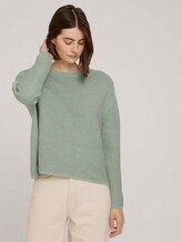 gestructureerde trui met biologisch katoen - Vrouwen - light basil green melange gestructureerde trui met biologisch katoen - Vrouwen - light basil green melange - 5 - TOM TAILOR Denim
