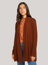 cardigan with a shawl collar - Women - amber brown melange cardigan with a shawl collar - Women - amber brown melange - 1 - TOM TAILOR Denim