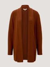 cardigan with a shawl collar - Women - amber brown melange cardigan with a shawl collar - Women - amber brown melange - 7 - TOM TAILOR Denim