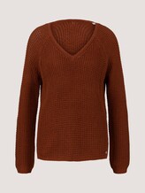 textured sweater - Women - amber brown textured sweater - Women - amber brown - 7 - TOM TAILOR Denim