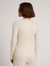 Strickpullover aus feinem Ripp mit LENZING™ ECOVERO™ - Frauen - creme beige melange Strickpullover aus feinem Ripp mit LENZING™ ECOVERO™ - Frauen - creme beige melange - 2 - TOM TAILOR Denim