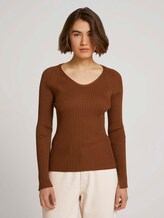 Gebreide trui gemaakt van fijne rib - Vrouwen - amber brown Gebreide trui gemaakt van fijne rib - Vrouwen - amber brown - 1 - TOM TAILOR Denim