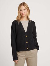 Cardigan mit recyceltem Polyester - Frauen - deep black Cardigan mit recyceltem Polyester - Frauen - deep black - 1 - TOM TAILOR Denim