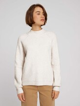 Pullover mit recyceltem Polyester - Frauen - creme beige melange Pullover mit recyceltem Polyester - Frauen - creme beige melange - 1 - TOM TAILOR Denim