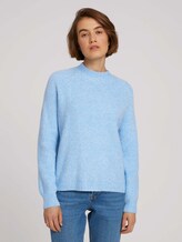 Pullover mit recyceltem Polyester - Frauen - bel air blue melange Pullover mit recyceltem Polyester - Frauen - bel air blue melange - 1 - TOM TAILOR Denim
