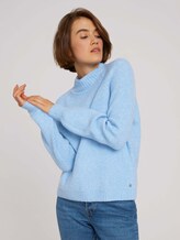 Pullover mit recyceltem Polyester - Frauen - bel air blue melange Pullover mit recyceltem Polyester - Frauen - bel air blue melange - 5 - TOM TAILOR Denim