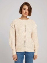 Pullover mit recyceltem Polyester - Frauen - cozy beige melange Pullover mit recyceltem Polyester - Frauen - cozy beige melange - 1 - TOM TAILOR Denim