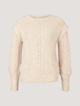 Pullover mit recyceltem Polyester - Frauen - cozy beige melange Pullover mit recyceltem Polyester - Frauen - cozy beige melange - 7 - TOM TAILOR Denim