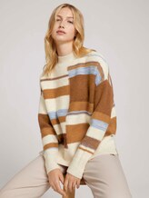 Striped sweater - Women - beige brown patchwork stripes Striped sweater - Women - beige brown patchwork stripes - 5 - TOM TAILOR Denim