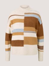 Striped sweater - Women - beige brown patchwork stripes Striped sweater - Women - beige brown patchwork stripes - 7 - TOM TAILOR Denim