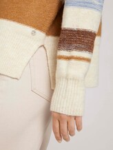 Striped sweater - Women - beige brown patchwork stripes Striped sweater - Women - beige brown patchwork stripes - 9 - TOM TAILOR Denim
