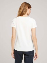 T-Shirt mit Bio-Baumwolle - Frauen - Off White T-Shirt mit Bio-Baumwolle - Frauen - Off White - 2 - TOM TAILOR