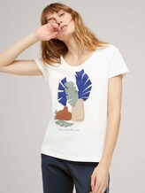 T-Shirt mit Bio-Baumwolle - Frauen - Off White T-Shirt mit Bio-Baumwolle - Frauen - Off White - 5 - TOM TAILOR