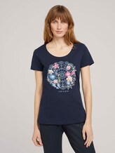 T-Shirt mit Bio-Baumwolle - Frauen - Night Sky Blue T-Shirt mit Bio-Baumwolle - Frauen - Night Sky Blue - 1 - TOM TAILOR