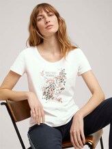 T-Shirt mit Bio-Baumwolle - Frauen - Wool White T-Shirt mit Bio-Baumwolle - Frauen - Wool White - 5 - TOM TAILOR