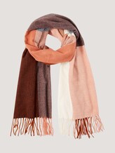 Scarf with fringes - Women - rose brown colorblock Scarf with fringes - Women - rose brown colorblock - 7 - TOM TAILOR Denim