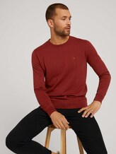 Strickpullover mit Bio-Baumwolle in Melange Optik - Männer - spicy chocolate melange Strickpullover mit Bio-Baumwolle in Melange Optik - Männer - spicy chocolate melange - 5 - TOM TAILOR