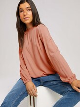 long-sleeved shirt with ruffles - Women - clay rose long-sleeved shirt with ruffles - Women - clay rose - 5 - TOM TAILOR Denim
