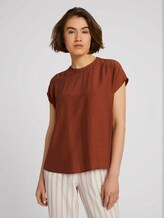 short-sleeved blouse with a stand-up collar - Women - amber brown short-sleeved blouse with a stand-up collar - Women - amber brown - 1 - TOM TAILOR Denim