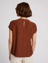 short-sleeved blouse with a stand-up collar - Women - amber brown short-sleeved blouse with a stand-up collar - Women - amber brown - 2 - TOM TAILOR Denim