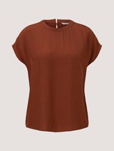 short-sleeved blouse with a stand-up collar - Women - amber brown short-sleeved blouse with a stand-up collar - Women - amber brown - 7 - TOM TAILOR Denim