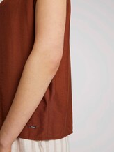 short-sleeved blouse with a stand-up collar - Women - amber brown short-sleeved blouse with a stand-up collar - Women - amber brown - 9 - TOM TAILOR Denim