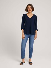 Bluse mit V-Ausschnitt - Frauen - Sky Captain Blue Bluse mit V-Ausschnitt - Frauen - Sky Captain Blue - 3 - TOM TAILOR Denim