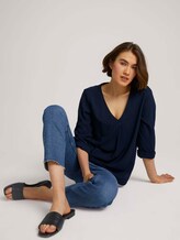 Bluse mit V-Ausschnitt - Frauen - Sky Captain Blue Bluse mit V-Ausschnitt - Frauen - Sky Captain Blue - 5 - TOM TAILOR Denim