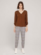 Bluse mit V-Ausschnitt - Frauen - amber-brown Bluse mit V-Ausschnitt - Frauen - amber-brown - 3 - TOM TAILOR Denim